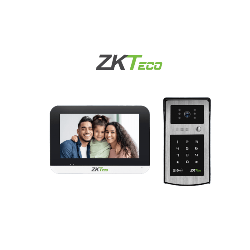 Kit de Videoportero IP, Monitor Color de 7 Pulgadas, Frente de Calle IP55, Cámara 1080P, PoE, Apertura con Tarjetas ID (125Mhz)