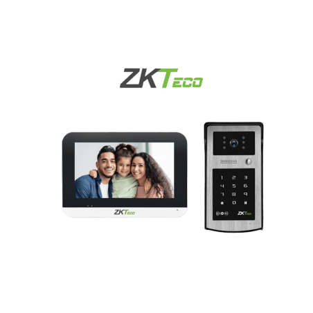 Kit de Videoportero IP, Monitor Color de 7 Pulgadas, Frente de Calle IP55, Cámara 1080P, PoE, Apertura con Tarjetas ID (125Mhz)