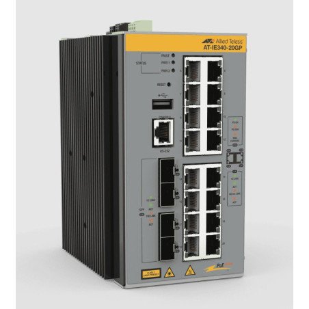 Switch Industrial Capa 3, 16x 10/100/1000T PoE+, 4x 100/1000X SFP (TAA compliant)