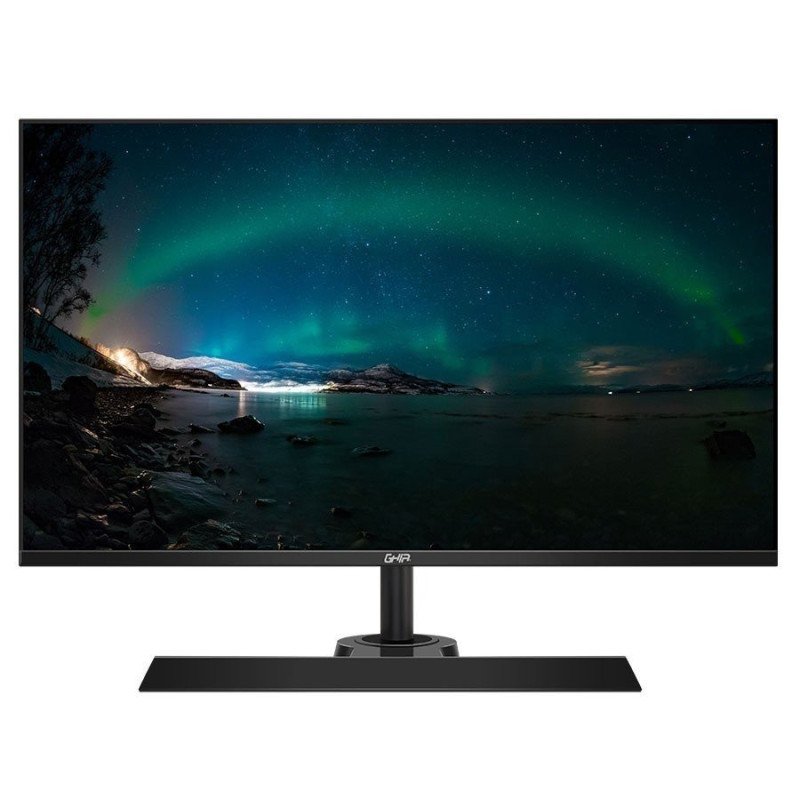Monitor Ghia, 27 pulg, LED, va, full hd 1920 x 1080, frameless, 75 Hz, freesync, VGA, HDMI, bocinas integradas