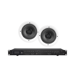 Amplificador de Audio con 2 Bocinas SP6, 2 x 60W, Baja Impedancia 4 - 