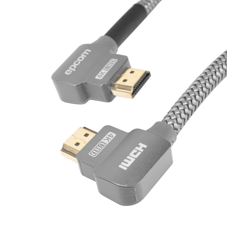Cable HDMI Angulo 90°, 2m, Alta Definición, Version 2.0, Alta velocida
