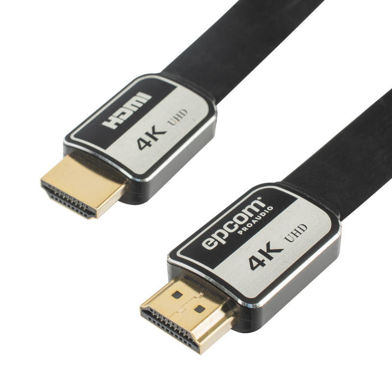 Cable HDMI de 5m, Alta Definición, Version 2.0, Alta velocidad 18Gbps, 4K@60Hz, Conectores Chapados en Oro, Tipo Plano