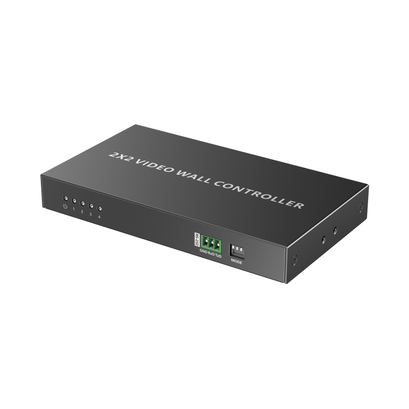 Controlador de VideoWall 2x2, Múltiples Modos de Vista, Audio 3.5mm, Control RS232