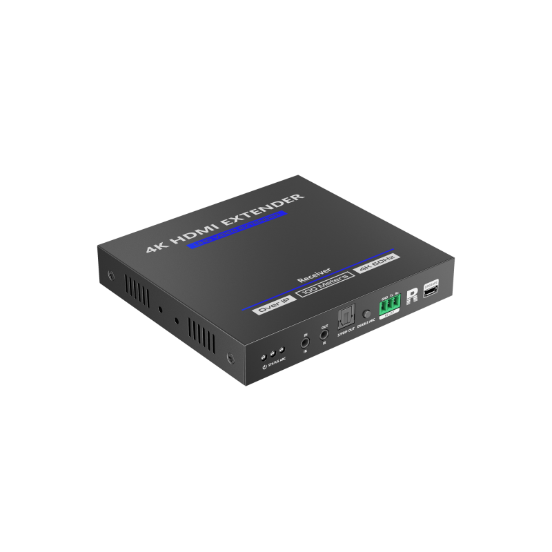 Receptor Compatible para Kits TT592, Resolución 4K@60Hz, Cat 5e/6, Distancia de 100 m, IPCOLOR, Control IR, Cero Latencia, Compa