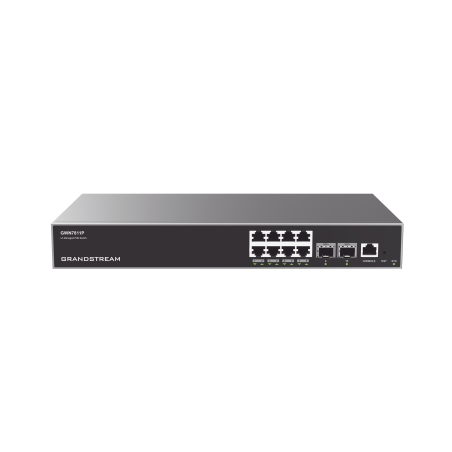 Switch Capa 3 PoE+ Administrable, 8 puertos 10/100/1000 Mbps + 2 Puertos SFP+ de 10 Gigabits, Hasta 120W, Compatible con GWN Clo