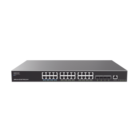 Switch Capa 3 PoE+ Administrable, 24 puertos 10/100/1000 Mbps + 4 Puertos SFP+ de 10 Gigabits, Hasta 360W, Compatible con GWN Cl