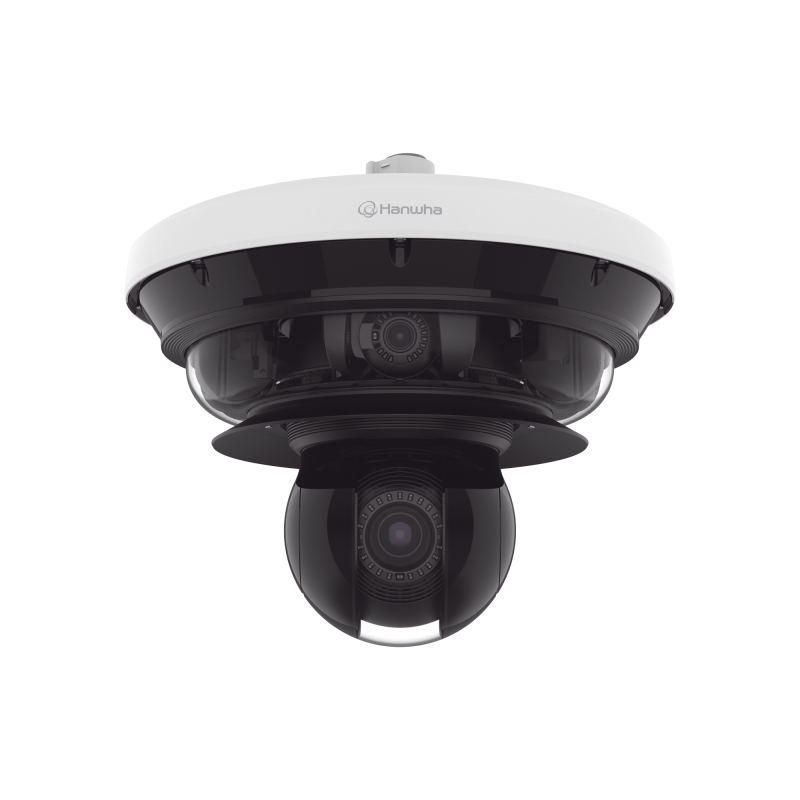 Cámara IP Multisensor 34MP (4 sensores 4K) con lentes motorizados, PTZ 2 MP 40X, Hasta 2 tarjetas MicroSD de 512GB, WDR de hasta