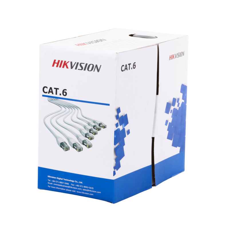 Bobina de Cable de 305 m (1000 ft) Cat 6, 100% Cobre, Color Blanco, Uso en Interior, PVC