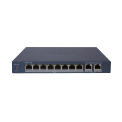 Switch Gigabit PoE+, Administrable, 8 Puertos 1000 Mbps PoE+, 2 Puertos 1000 Mbps de Uplink, Configuración Remota desde Hik-Part
