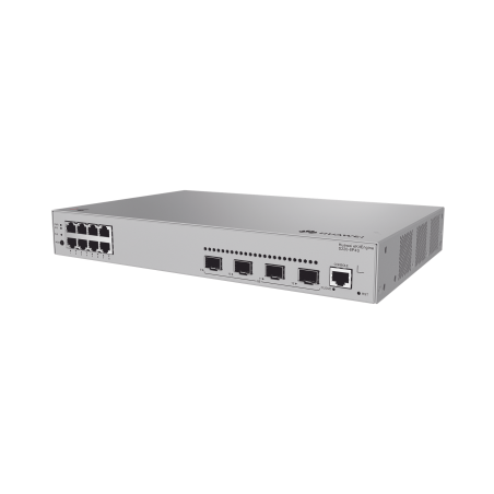 Switch Gigabit Administrable PoE Capa 2, 8 puertos 10/100/1000 Mbps (PoE), 4 Puertos SFP Uplink, 125W, PoE Perpetuo, Administrac