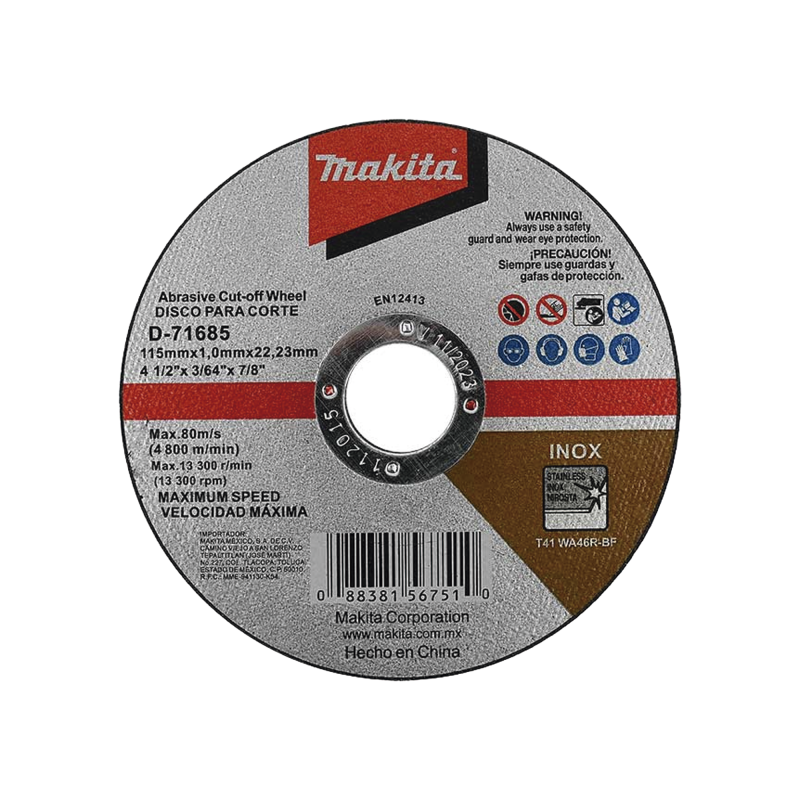 Disco 4 - 1/2", Inox y Acero