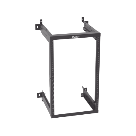 Rack PanZone® de Montaje en Pared, de 19in, Profundidad Ajustable, Rieles Numerados y Roscados No. 12-24, 18 UR, Color Negro