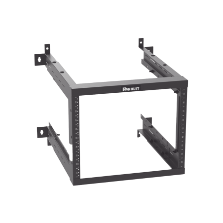 Rack PanZone® de Montaje en Pared, de 19in, Profundidad Ajustable, Rieles Numerados y Roscados No. 12-24, 9 UR, Color Negro