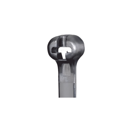 Cincho de Nylon 6.6 Dome-Top®, Con Lengüeta de Bloqueo de Acero Inoxidable, 620 mm largo x 7mm ancho, Color Negro, Exterior Resi