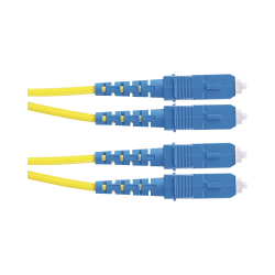 Jumper de Fibra Óptica Monomodo 9/125 OS2, SC-SC Dúplex, OFNR (Riser), Color Amarillo, 5 Metros