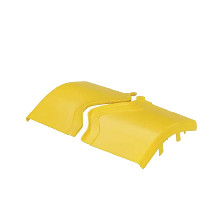 Tapa de Bajada Vertical Exterior de 45°, Para uso con Canaletas 12X4 FiberRunner™, Color Amarillo
