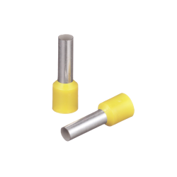 Ferrúl de cobre DIN Amarillo para Cable 10 AWG con largo 12 mm. Paquet