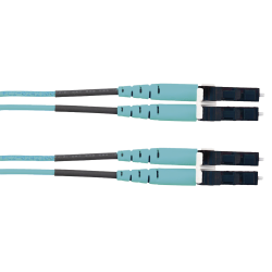 Jumper de Fibra Óptica Multimodo 50/125 OM3, LC-LC Dúplex, LSZH (Cero Halógenos), Color Aqua, 2 Metros