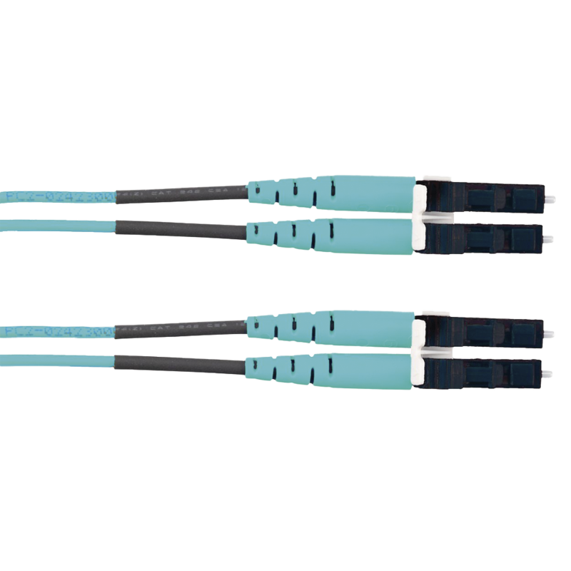 Jumper de Fibra Óptica Multimodo 50/125 OM3, LC-LC Dúplex, LSZH (Cero Halógenos), Color Aqua, 2 Metros Jumper de Fibra Óptica Multimodo 50/125 OM3, LC-LC Dúplex, LSZH (Cero Halógenos), Color Aqua, 2 Metros