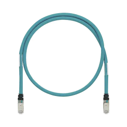 Patch Cord Cat6A de Grado Industrial 600V, Blindado SF/UTP, Calibre 26 AWG, Color Aqua, 5m