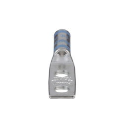 Terminal doble Ojillo de 1/4" para cable 6 AWG, ángulo recto, Espacio 