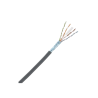 Bobina de Cable Blindado F/UTP de 4 Pares, Cat6A, Soporte de Aplicaciones 10GBase-T, LSZH (Libre de Gases Tóxicos), Color Negro,
