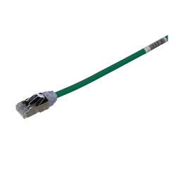 Patch Cord Cat6A, Diámetro Reducido 28 AWG, Blindado S/FTP, CM/LS0H, 20 cm, Color Verde