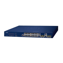 Switch Administrable PoE Capa 2 de 16 Puertos 10/100/1000 Mbps 802.3af/at, 4 Puertos SFP Gigabit, Hasta 240 W