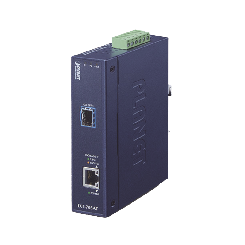 Convertidor de Medios Industrial Ethernet RJ45 10G/5G/2.5G/1G/100M a SFP+ 10GBASE-X