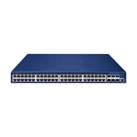 Switch Administrable Stacking Capa 3, 48 Puertos PoE Gigabit 802.3at, 6 Puertos SFP de 10 G, Incluye Fuente Redundante de 55 V c