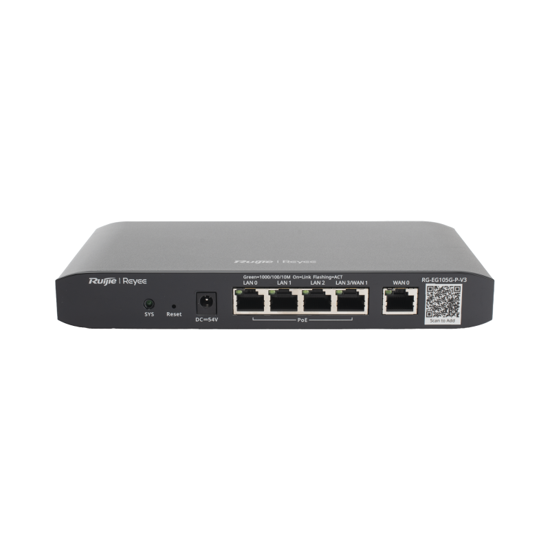 Router Balanceador Administrable Cloud con POE+ 54w, 3 puertos LAN gigabit, 1 Puerto WAN gigabit y 1 puerto LAN/WAN gigabit conf