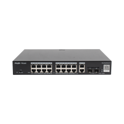 Switch L2 Administrable PoE con 16 puertos Gigabit PoE 802.3af/at + 2 SFP para fibra 1Gb, gestión gratuita desde la nube, 240w