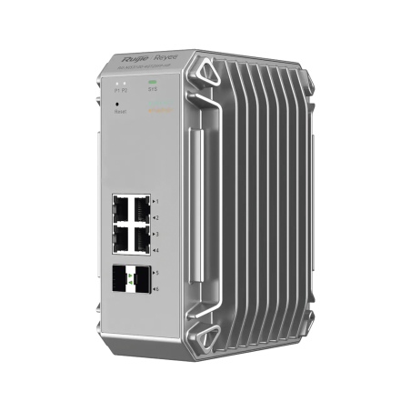 Switch Industrial PoE hasta, Ideal para temperaturas Extremas y protección contra descargas, 4 Puertos Gigabit PoE 802.3 af/at,