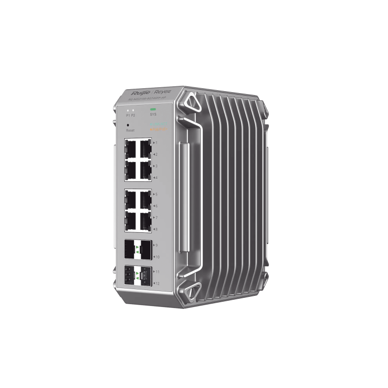 Switch Industrial PoE, Ideal para temperaturas Extremas y protección contra descargas, 8 Puertos Gigabit PoE 802.3 af/at, 4 Puer