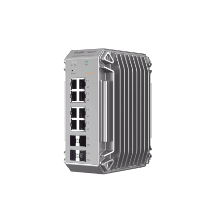 Switch Industrial PoE, Ideal para temperaturas Extremas y protección contra descargas, 8 Puertos Gigabit PoE 802.3 af/at, 4 Puer