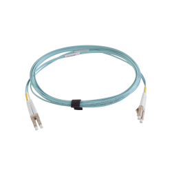 Jumper de Fibra Óptica Multimodo 50/125 XGLO OM3, LC-LC Dúplex, OFNR, Color Aqua, 5 Metros