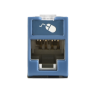 Jack UltraMAX Cat5e, UTP, Montaje híbrido en Placa de Pared (Plano y Angulado), Color Azul, Punch Down
