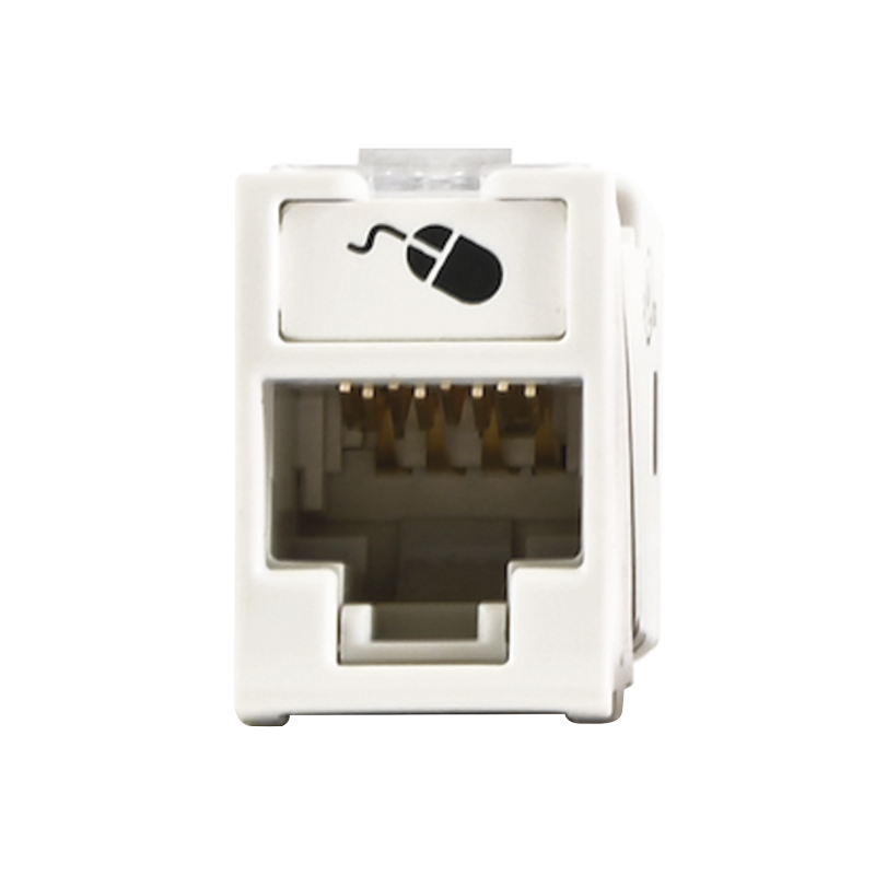 Jack UltraMAX Cat6, UTP, Montaje híbrido en Placa de Pared (Plano y Angulado), Color Blanco, Punch Down