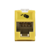 Jack UltraMAX Cat6, UTP, Montaje híbrido en Placa de Pared (Plano y Angulado), Color Amarillo, Punch Down