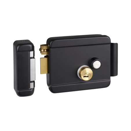 Cerradura Eléctrica con Botón de Salida, Incluye Llave, Exterior, Izqu