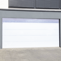 Puerta de Garage de Alta Calidad, Línea Central, Color Blanco 10X9 pie