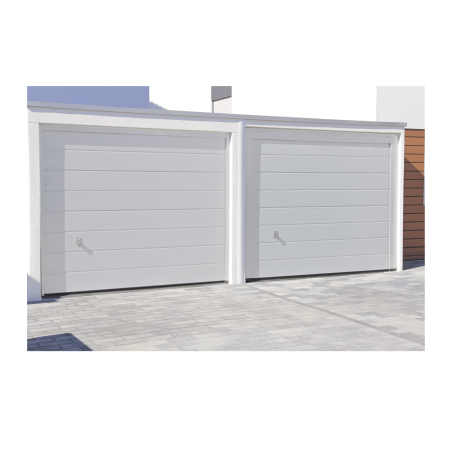 Puerta de Garage de Alta Calidad, Línea Central, Color Blanco 14X8 pie