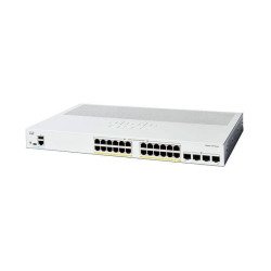 Switch Catalyst 1300, 24 puertos Gigabit Ethernet, PoE+ con 195W totales, 4 Puertos SFP (4x1G), Incluye cable CAB-16AWG-AC, el S