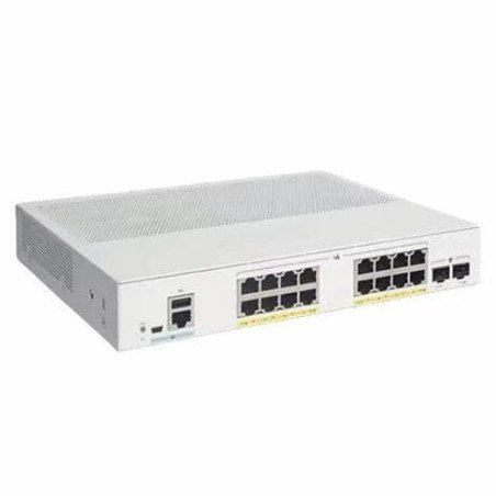 Switch Catalyst 1300, 16 puertos Gigabit Ethernet, PoE+ con 240W totales, 2 Puertos SFP (2x1G), Incluye cable CAB-16AWG-AC, el S