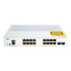 Switch Catalyst 1200, 16 puertos Gigabit Ethernet, No PoE, 2 Puertos SFP (2x1G), Incluye cable CAB-16AWG-AC, el Smartnet se adqu
