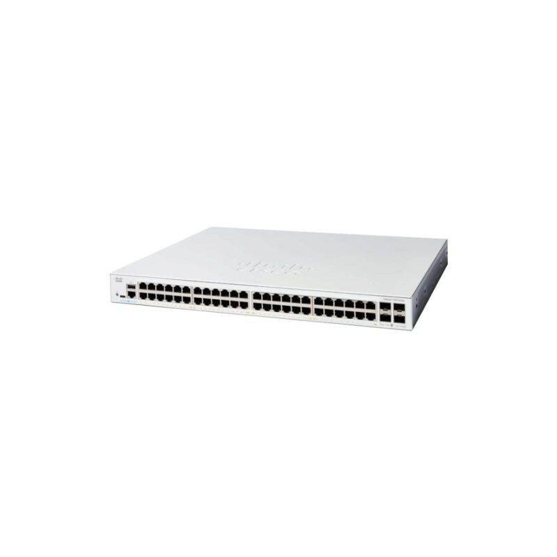 Switch Catalyst 1300, 48 puertos Gigabit Ethernet, No PoE, 4 Puertos SFP (4x1G), Incluye cable CAB-16AWG-AC, el Smartnet se adqu