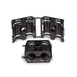 Sujetador doble para cable con diámetro de 9 a 12 mm. Paquete de 10 pi