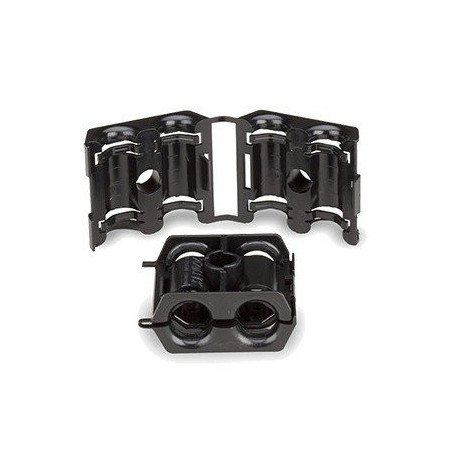 Sujetador doble para cable con diámetro de 9 a 12 mm. Paquete de 10 piezas.