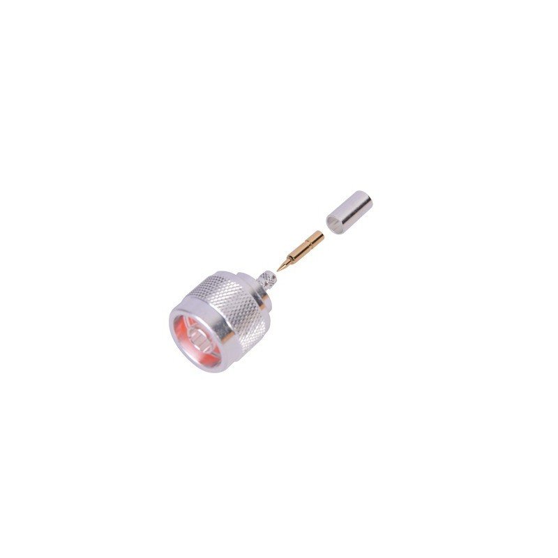 Conector N macho, de anillo plegable para cable RG-58/U